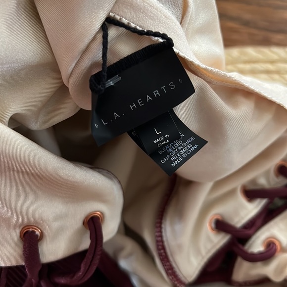 L. A Hearts Front & Back Lace Up One Piece Swimsuit Size Large - Picture 7 of 9